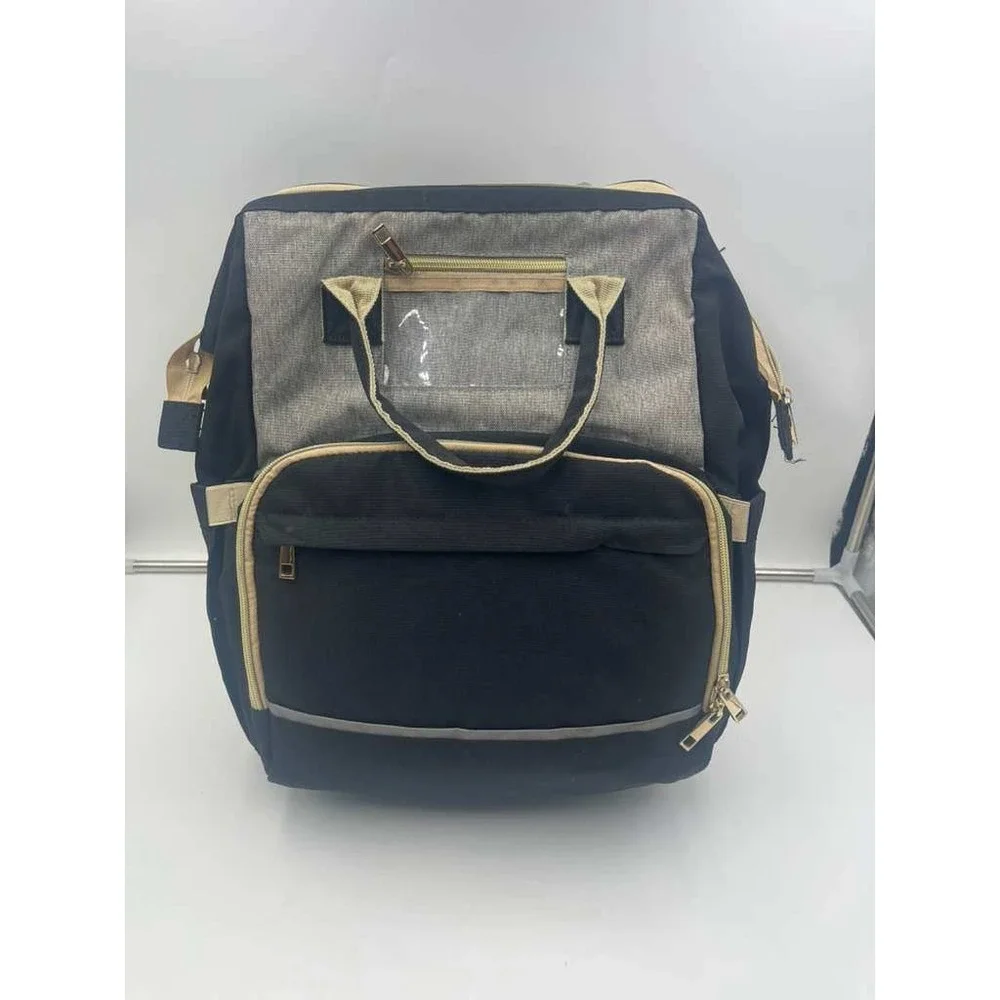 Diaper Bag Backpack with Expandable‎ Bassinet USB Port Black Gray Travel Bag